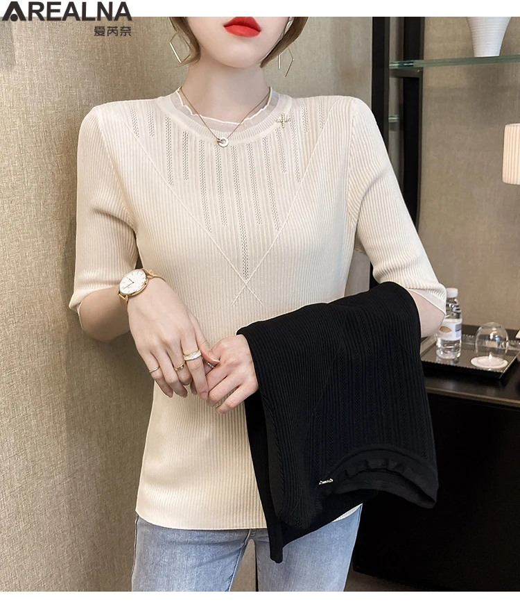 lace t-shirts women 2021 Summer Thin Knitted t shirt women Casual funny woman tshirts half Sleeve Pullover Tops Tee Shirt Femme
lace t-shirts women 2021 Summer Thin Knitted t shirt women Casual funny woman tshirts half Sleeve Pullover Tops Tee Shirt Femme