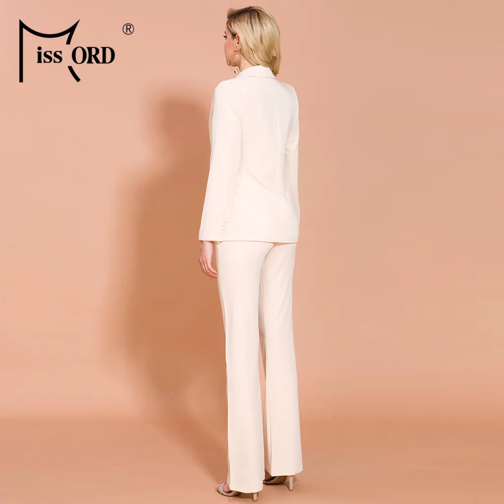 Missord 2021 Sexy Deep V Long Sleeve Buttons Solid Color Two Pcs Set Formal Suits Elegant Jumpsuit FT19522
Missord 2021 Sexy Deep V Long Sleeve Buttons Solid Color Two Pcs Set Formal Suits Elegant Jumpsuit FT19522