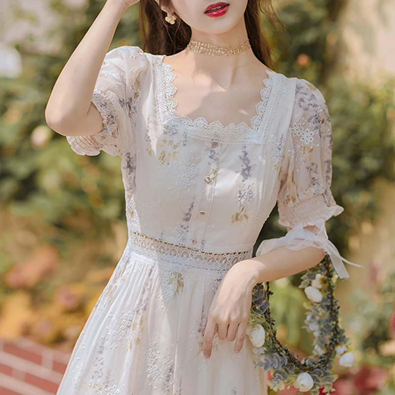 French Sweet Summer Women's Dress 2021 Casual Chiffon Midi Vintage Floral Dresses Females Design Short Sleeve Korean Style chic
French Sweet Summer Women's Dress 2021 Casual Chiffon Midi Vintage Floral Dresses Females Design Short Sleeve Korean Style chic