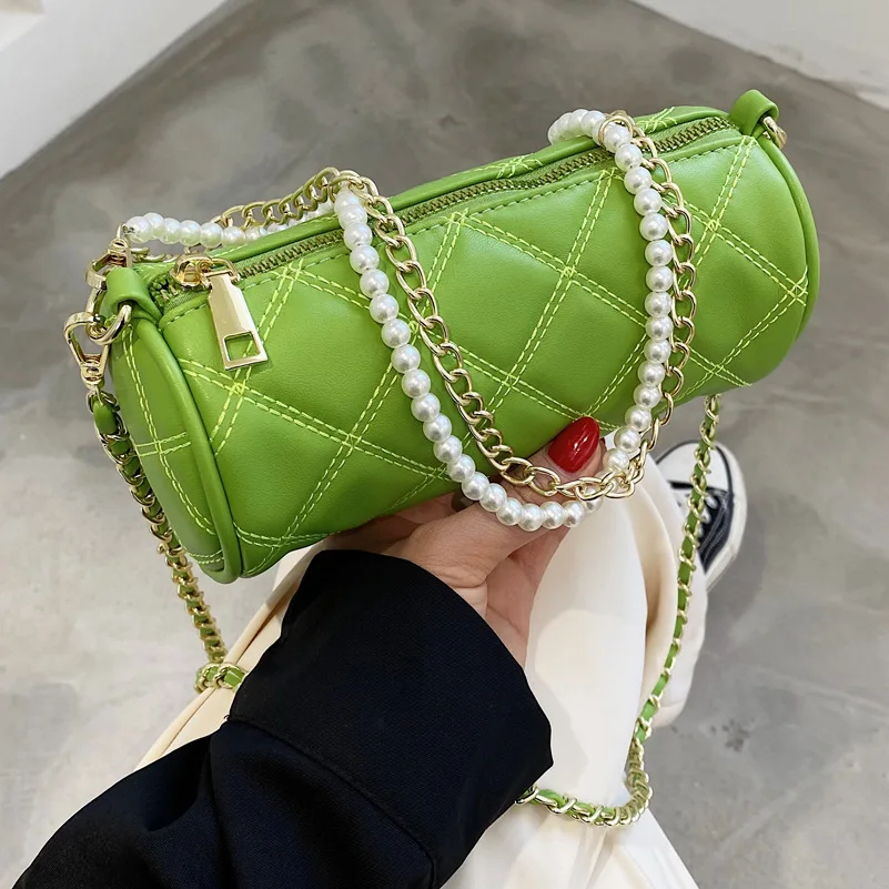 Fashion Ladies Pearl Handbags 2021 New Cylindrical Bag Net Red One-shoulder Messenger Korean Version of The Diamond Chain Bag
Fashion Ladies Pearl Handbags 2021 New Cylindrical Bag Net Red One-shoulder Messenger Korean Version of The Diamond Chain Bag