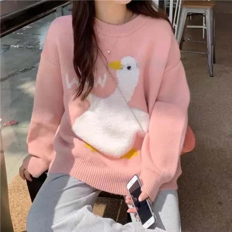 2021 Autumn Knit Sweater Casual Winter Shirt Woman's Pullover Sweater DUCK Female Loose Cotton ThickWarm Women Lady Fashion Tops
2021 Autumn Knit Sweater Casual Winter Shirt Woman's Pullover Sweater DUCK Female Loose Cotton ThickWarm Women Lady Fashion Tops