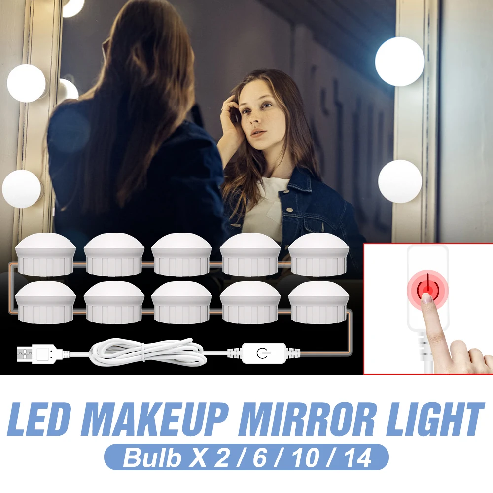MakeUp Mirror Lamp USB LED Bulbs Vanity Light LED Table Lamp Touch Dimming LED Wall Bulb Hollywood Bathroom Vanity Light Bulbs
MakeUp Mirror Lamp USB LED Bulbs Vanity Light LED Table Lamp Touch Dimming LED Wall Bulb Hollywood Bathroom Vanity Light Bulbs