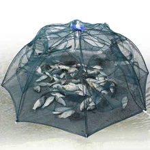 Portable Automatic Folding Umbrella Trap Type Fishing Net Shrimp Cage Crab Fish Trap Cast Net 6/8/10/16/20 Holes сеть рыболовная