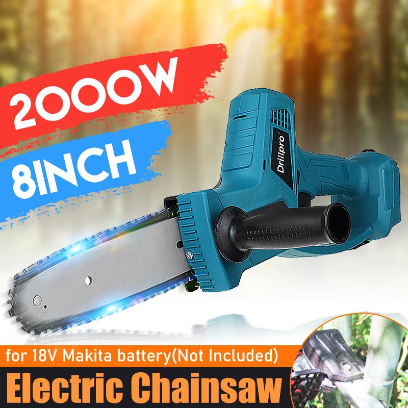 Drillpro 8 inch Electric Saw Cordless Chainsaw One-Hand Woodworking Garden Tools For Makita 18V Battery (Tool Only)
Drillpro 8 inch Electric Saw Cordless Chainsaw One-Hand Woodworking Garden Tools For Makita 18V Battery (Tool Only)