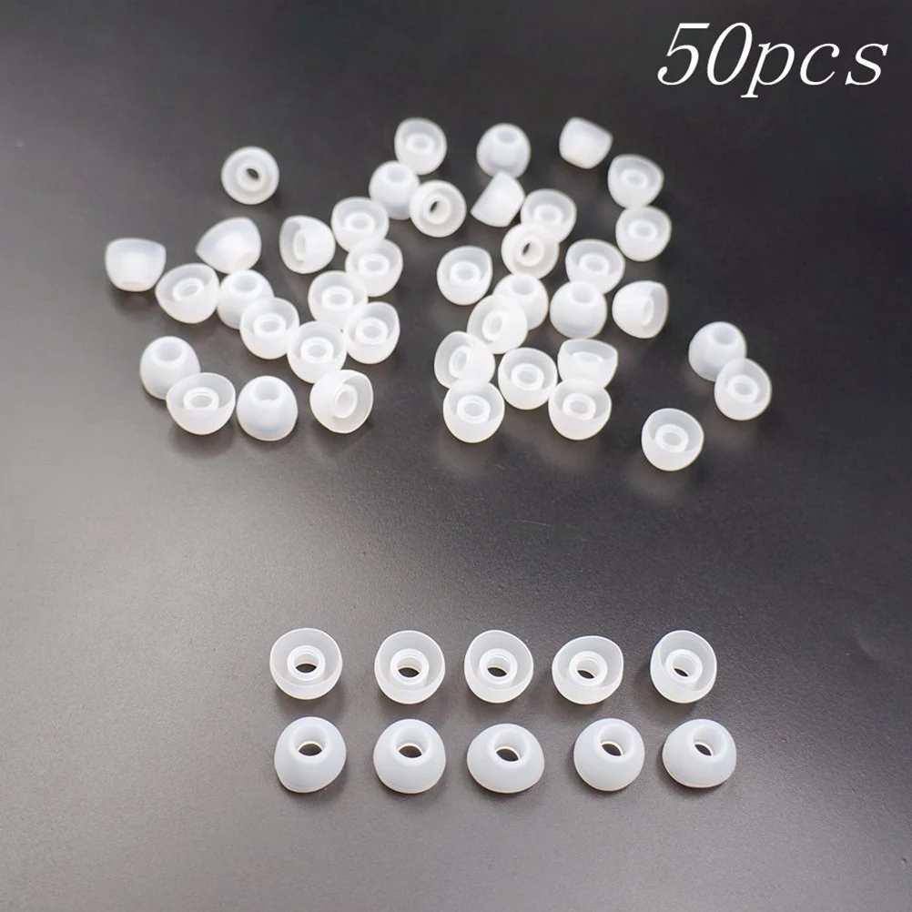 

50pcs/lot White Replacement Earbud Tips Soft Silicon Cover For Samsung HTC In-Ear Headphones Earphones Accessories Ear pads