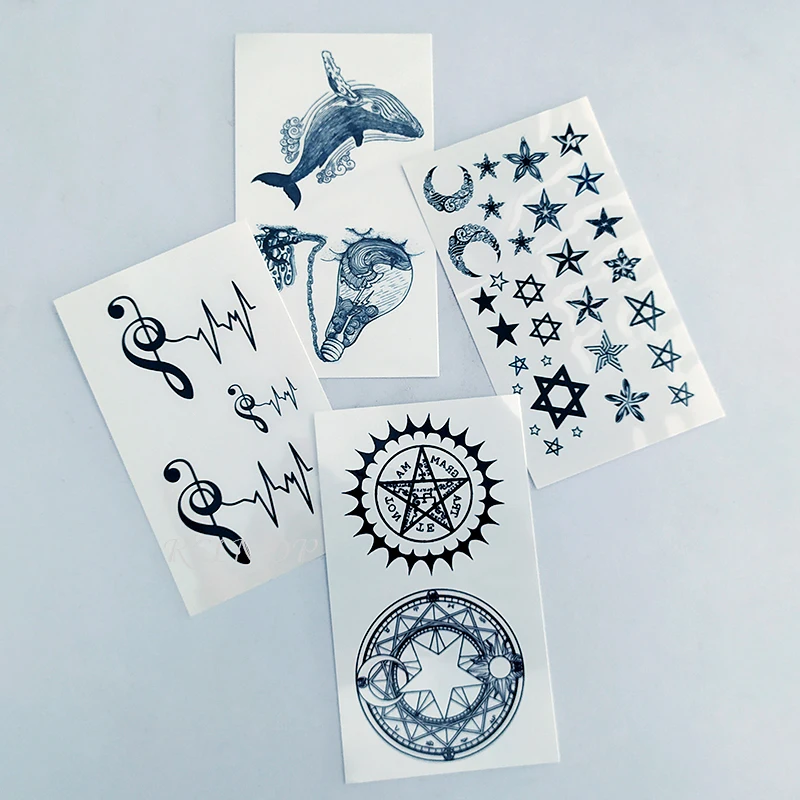 Waterproof Temporary Tattoo Sticker whale wave light bulb misical note star tatto flash tatoo fake tattoos for women men kid 
Waterproof Temporary Tattoo Sticker whale wave light bulb misical note star tatto flash tatoo fake tattoos for women men kid