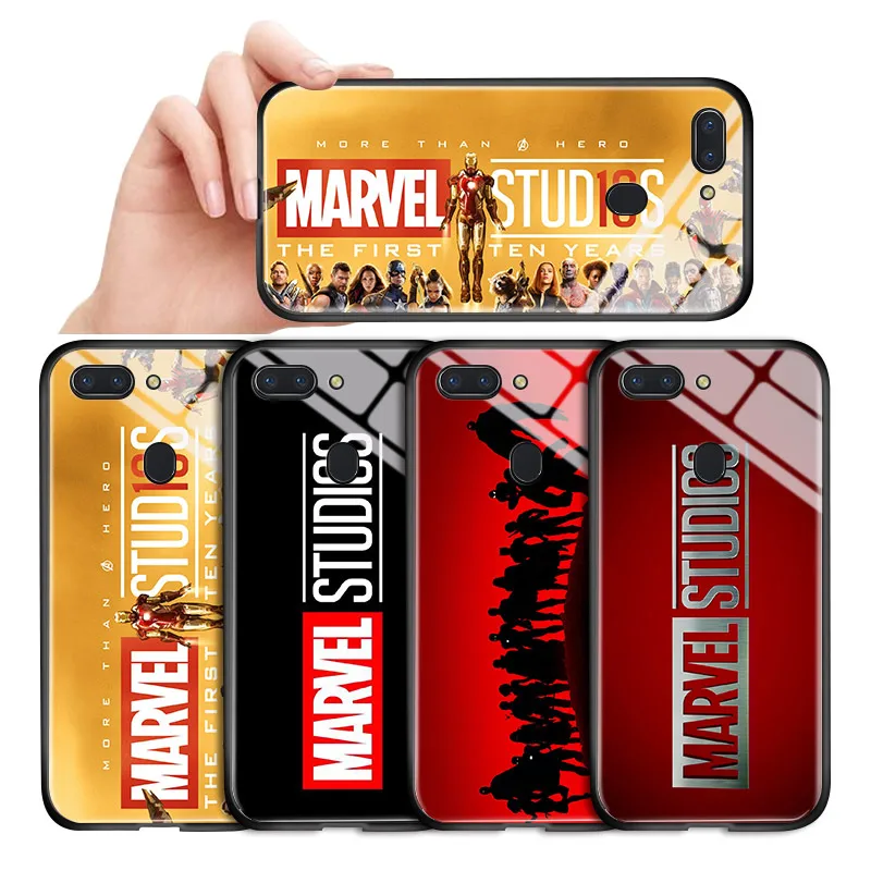 Глянцевый чехол для OPPO F3 F5 F7 F9 F11 Pro A7X A9X R19 Classic Marvel Studio с логотипом задняя крышка из
