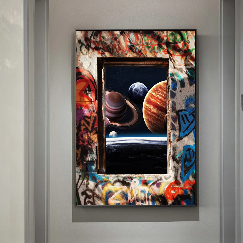 The Planets Outside The Window Canvas Wall Art Graffiti Prints Abstract Poster Painting For Living Room Home Decor Mural Cuadros
The Planets Outside The Window Canvas Wall Art Graffiti Prints Abstract Poster Painting For Living Room Home Decor Mural Cuadros