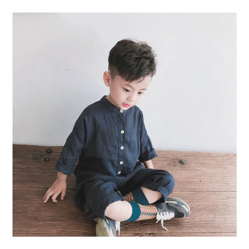 2020 Spring Autumn boys girls solid color linen long sleeve jumpsuits Korean style Toddler Kids soft loose bodysuits 1-7Y
2020 Spring Autumn boys girls solid color linen long sleeve jumpsuits Korean style Toddler Kids soft loose bodysuits 1-7Y