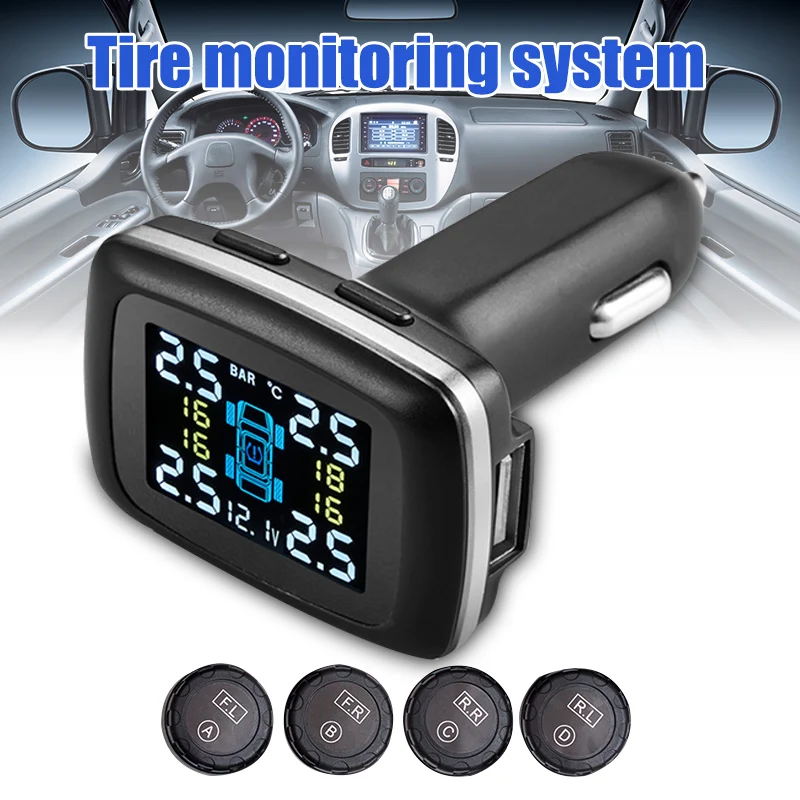 Фото 2019 система контроля давления в автомобильных шинах TPMS цифровой дисплей реальном