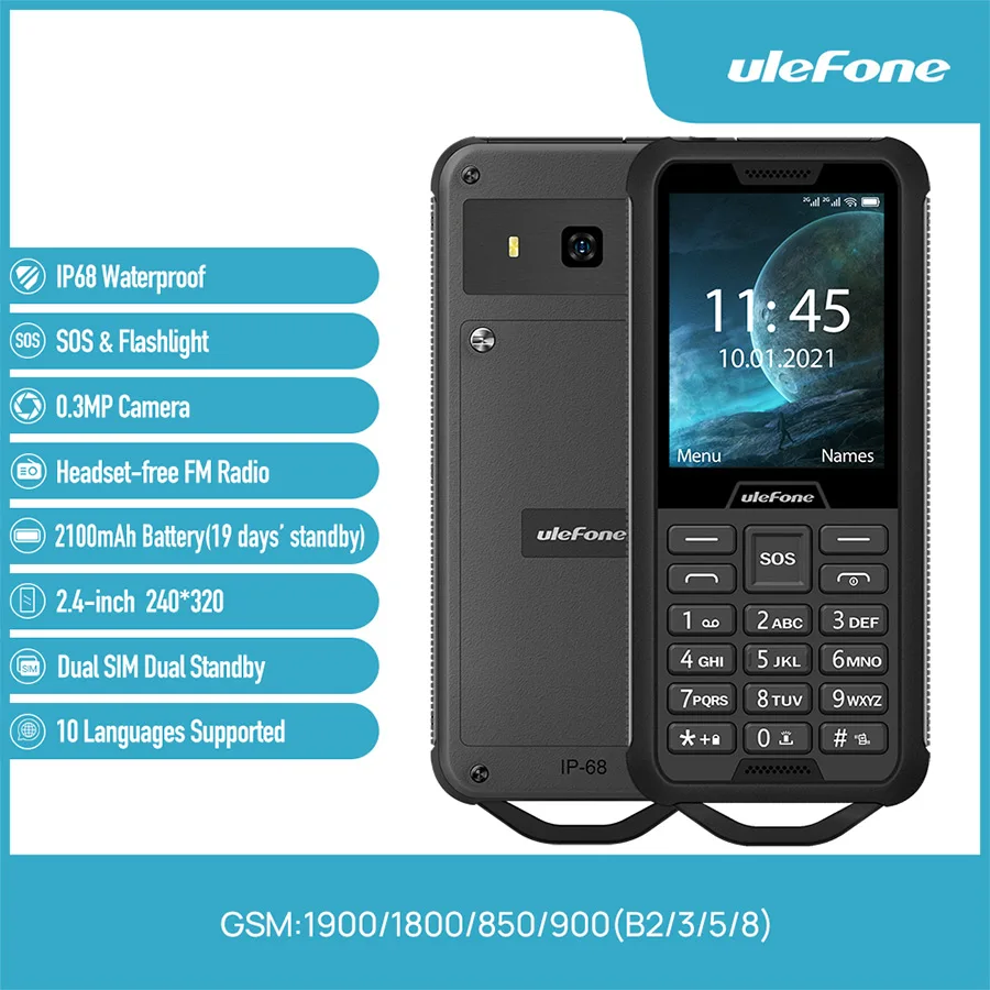 Ulefone Power Mini 2 Открытый Приключения телефон 4 "смартфон MTK6261D Беспроводной FM радио