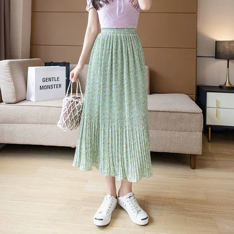 Skirt 2021 summer new high waist versatile A-line skirt slim fairy skirt Floral Chiffon pleated skirt long skirt
Skirt 2021 summer new high waist versatile A-line skirt slim fairy skirt Floral Chiffon pleated skirt long skirt