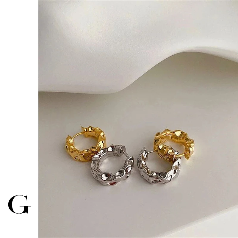 GHIDBK 2021 New Fashion Classic Handmade Hammered Bump Texture Hoop Earrings Statement Irregular Street Style Earring Wholesale
GHIDBK 2021 New Fashion Classic Handmade Hammered Bump Texture Hoop Earrings Statement Irregular Street Style Earring Wholesale