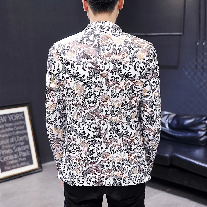 2021 Men's Fall Retro Printed blazer Youth British Style Hot Stamping Slim Casual blazer
2021 Men's Fall Retro Printed blazer Youth British Style Hot Stamping Slim Casual blazer