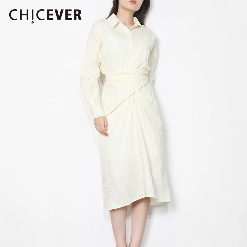 CHICEVER темпераментное платье с рюшами для женщин с отворотом и длинным рукавом с высокой талией осенние платья Женская мода новая одежда 2021
CHICEVER темпераментное платье с рюшами для женщин с отворотом и длинным рукавом с высокой талией осенние платья Женская мода новая одежда 2021