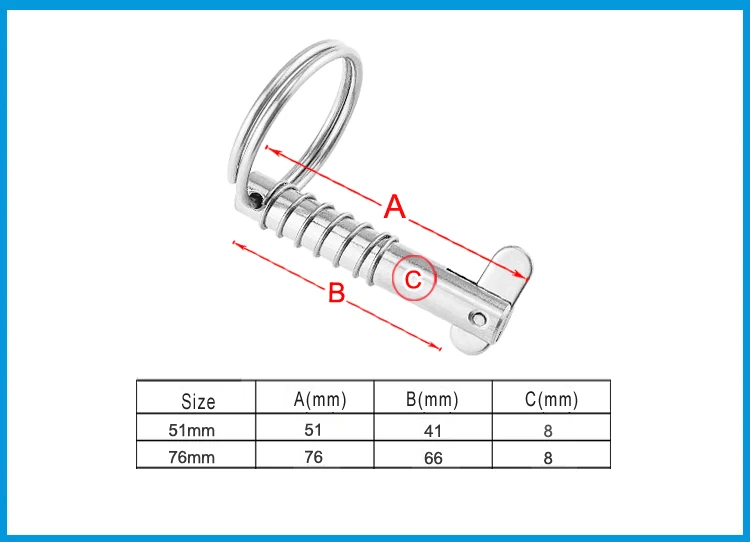 4PCS 8mm Marine Grade 316 Stainless Steel Quick Release Pin for Boat Bimini Top Deck Hinge Marine hardware Boat
4PCS 8mm Marine Grade 316 Stainless Steel Quick Release Pin for Boat Bimini Top Deck Hinge Marine hardware Boat
