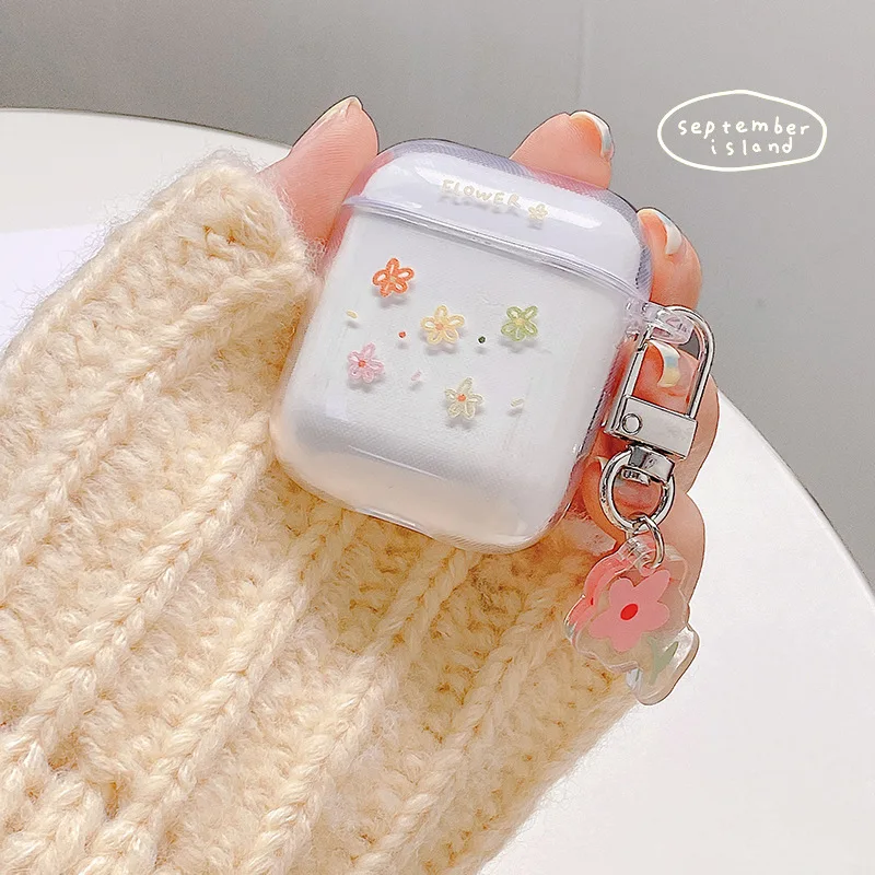 For AirPods Case Cute Flower Print Soft TPU Clear Earphone Case For AirPods 2 3 AirPods Pro Earphones Cover with Floral Keychain
For AirPods Case Cute Flower Print Soft TPU Clear Earphone Case For AirPods 2 3 AirPods Pro Earphones Cover with Floral Keychain