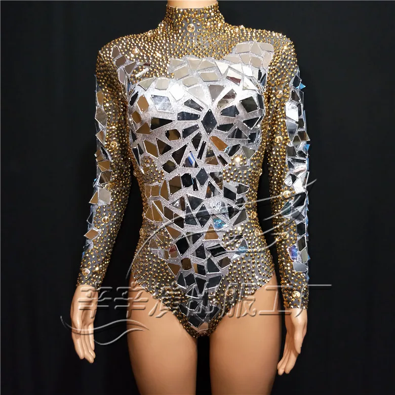 Shining Gold Rhinestones Mirrors Bodysuit Women's Birthday Celebrate Party Outfit DS Bar Singer Dancer Show Performance Costume
Shining Gold Rhinestones Mirrors Bodysuit Women's Birthday Celebrate Party Outfit DS Bar Singer Dancer Show Performance Costume