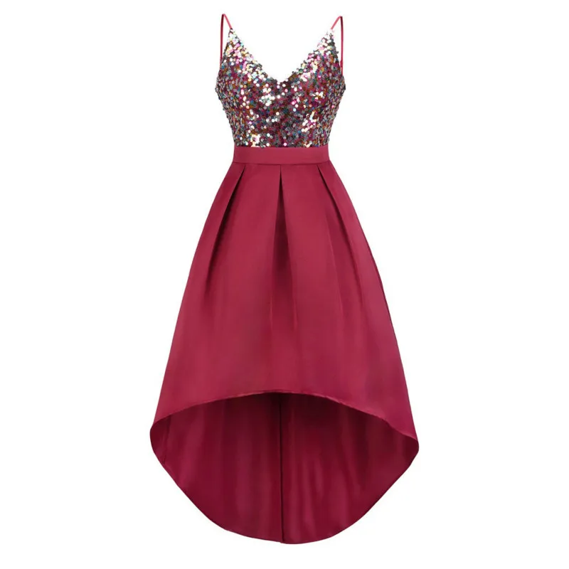 2020 spring and summer new women's sling fashion splicing sequin evening Long dress party dress
2020 spring and summer new women's sling fashion splicing sequin evening Long dress party dress