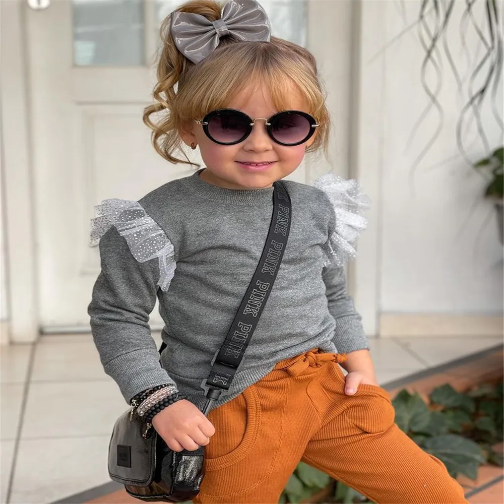 Autumn Winter Kids 2 Pieces Suit Set Baby Girls Fashion Lace Trim O-Neck Long Sleeve Pullover Top + Pants With Pockets
Autumn Winter Kids 2 Pieces Suit Set Baby Girls Fashion Lace Trim O-Neck Long Sleeve Pullover Top + Pants With Pockets