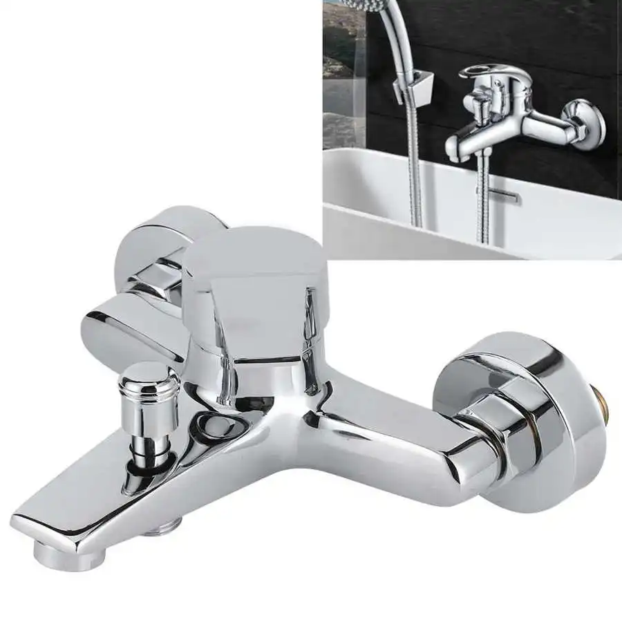 

G1/2in Thread Copper Bathtub Faucet Household Bathroom Shower Faucets Wall Mounted Triple Faucets Mixer Mixing Valve Tap