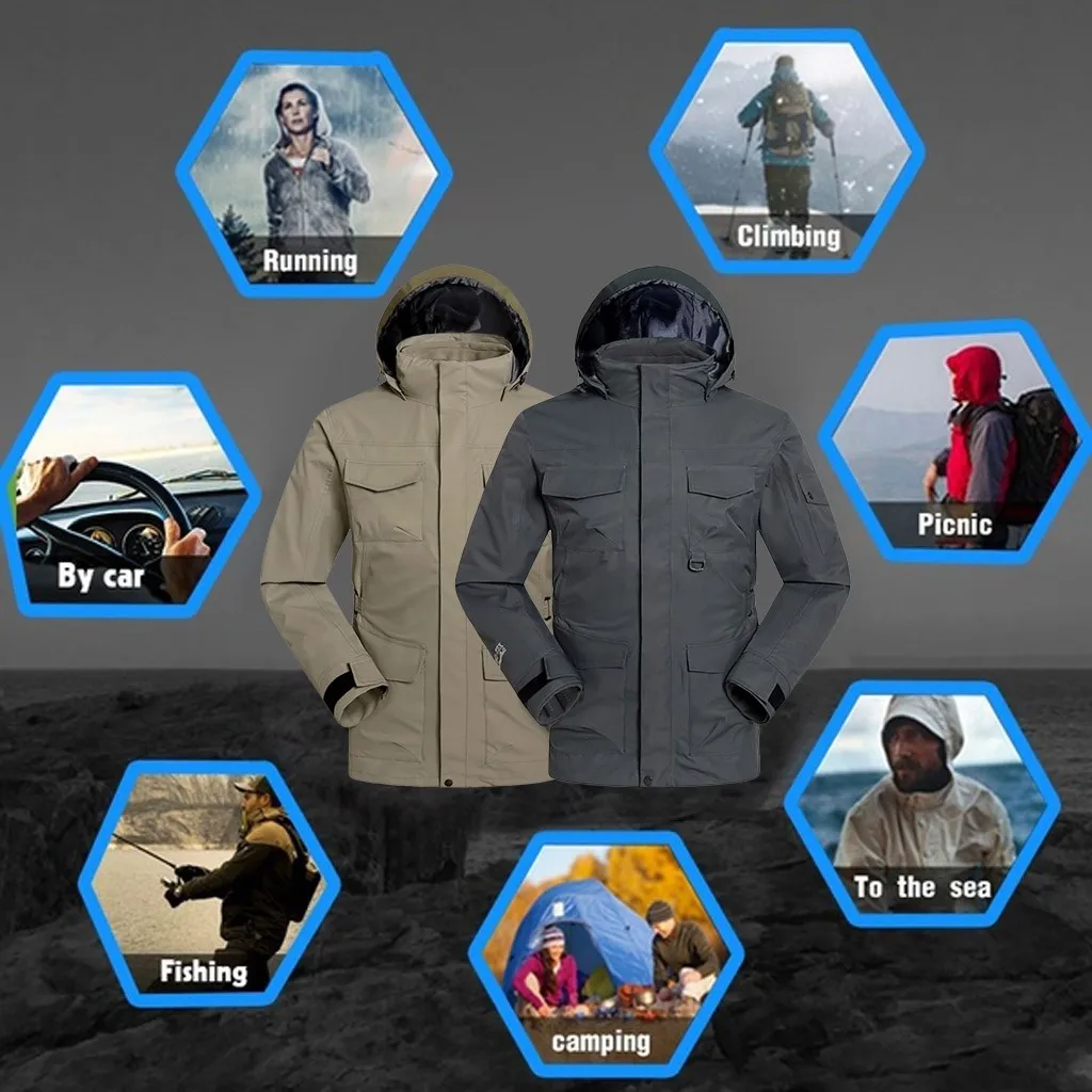 Мужская Флисовая Куртка, теплая водонепроницаемая ветровка со съемным капюшоном, для активного отдыха, катания на лыжах, для зимы 
Мужская Флисовая Куртка, теплая водонепроницаемая ветровка со съемным капюшоном, для активного отдыха, катания на лыжах, для зимы