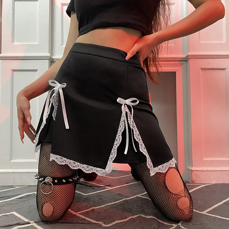 ZOVSV Harajuku Black A Line High Waisted Skirts Women Gothic Punk Y2K 2000s Aesthetic Lace Split Short Skirt Ladies Summer
ZOVSV Harajuku Black A Line High Waisted Skirts Women Gothic Punk Y2K 2000s Aesthetic Lace Split Short Skirt Ladies Summer