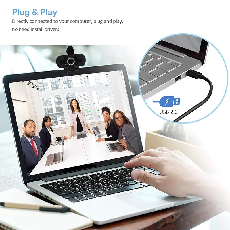 HD 1080P Computer Camera with Dust Cover Webcam for Webcast Video Conference Webcam Full HD Camara for PC Laptop
HD 1080P Computer Camera with Dust Cover Webcam for Webcast Video Conference Webcam Full HD Camara for PC Laptop