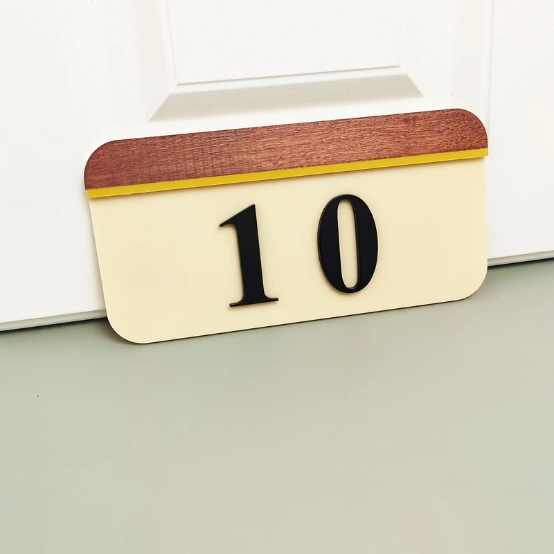 Наклейка на дверь табличка с номером дома акриловая 3D наклейка заказ для