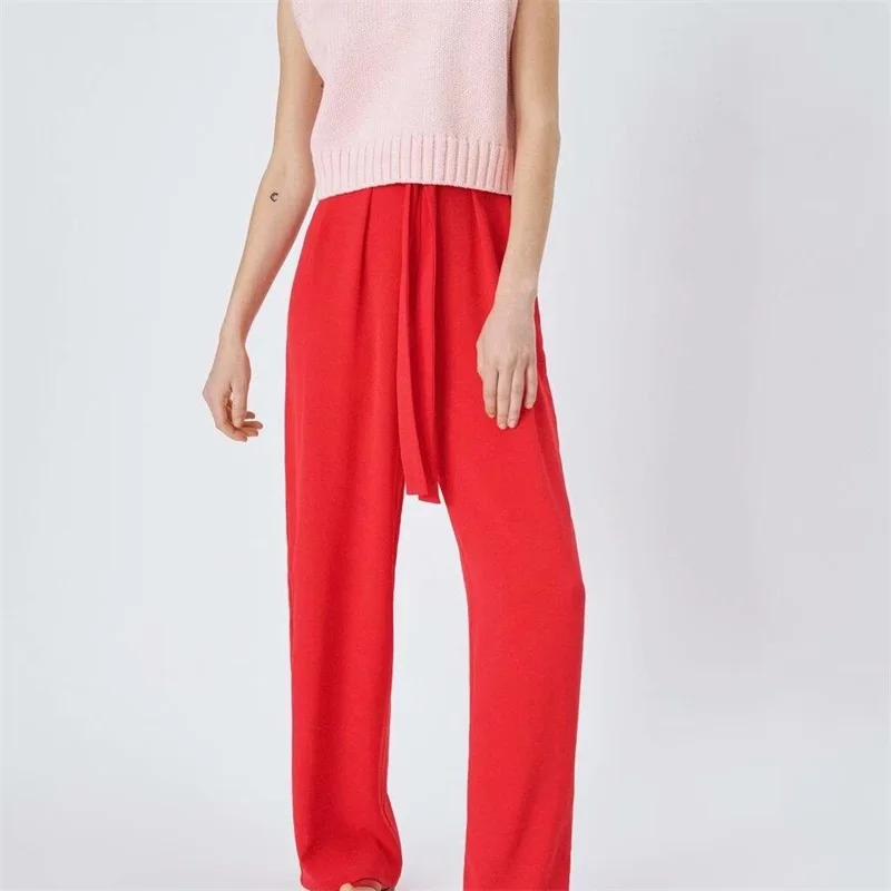 MESTTRAF Women 2021 Fashion Solid Color Pleats Design Wide Leg Pants Ladies Elastic Waist Trousers Leisure Loose Pants
MESTTRAF Women 2021 Fashion Solid Color Pleats Design Wide Leg Pants Ladies Elastic Waist Trousers Leisure Loose Pants