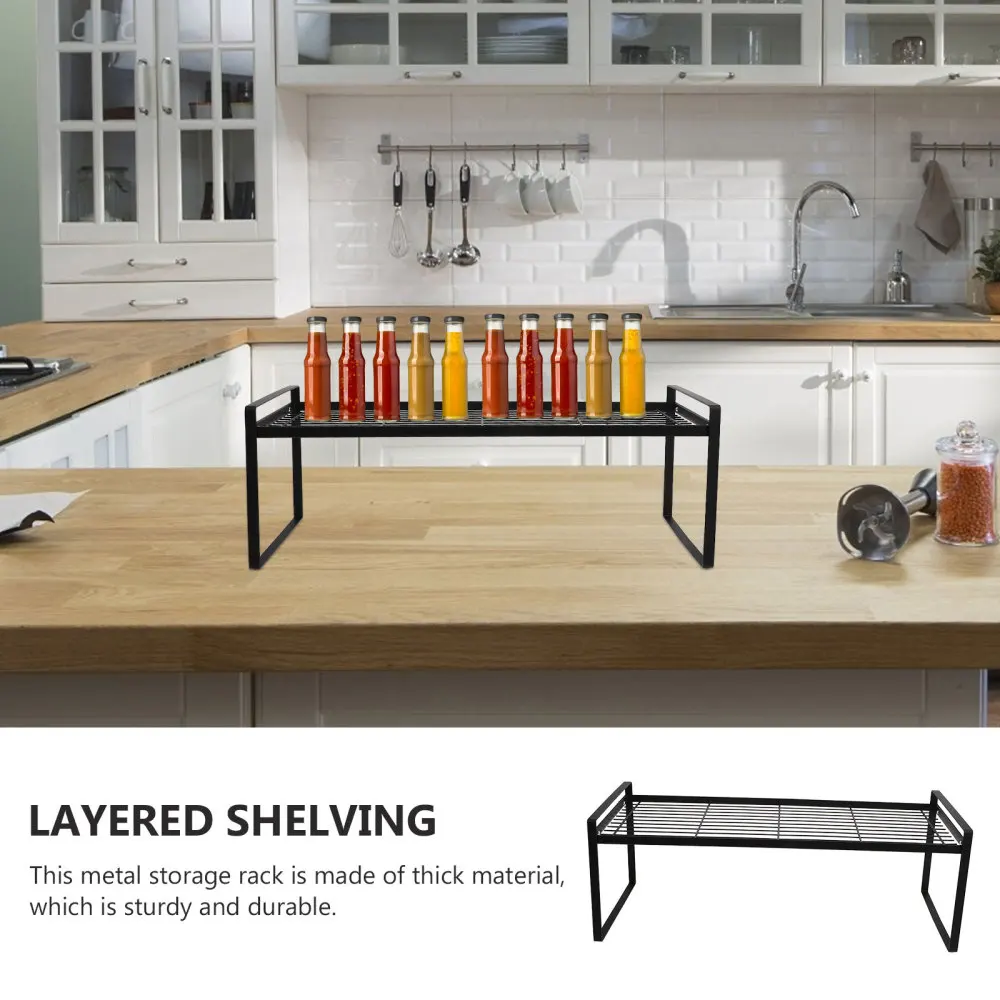 1pc Storage Shelf Seasoning Storage Rack Tiered Rack Metal Shelf (Black)
1pc Storage Shelf Seasoning Storage Rack Tiered Rack Metal Shelf (Black)