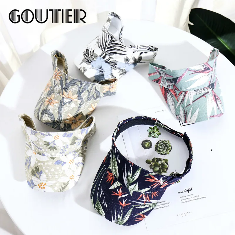 GOUTER HD печатная Цветочная Кепка с козырьком верхняя воздушная для спорта на