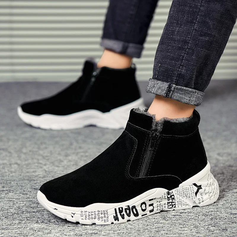 Мужские зимние ботинки ZEEKSON, черные рабочие ботинки с высоким берцем, бархатная теплая хлопковая обувь, бархатная обувь на толстой подошве 
Мужские зимние ботинки ZEEKSON, черные рабочие ботинки с высоким берцем, бархатная теплая хлопковая обувь, бархатная обувь на толстой подошве