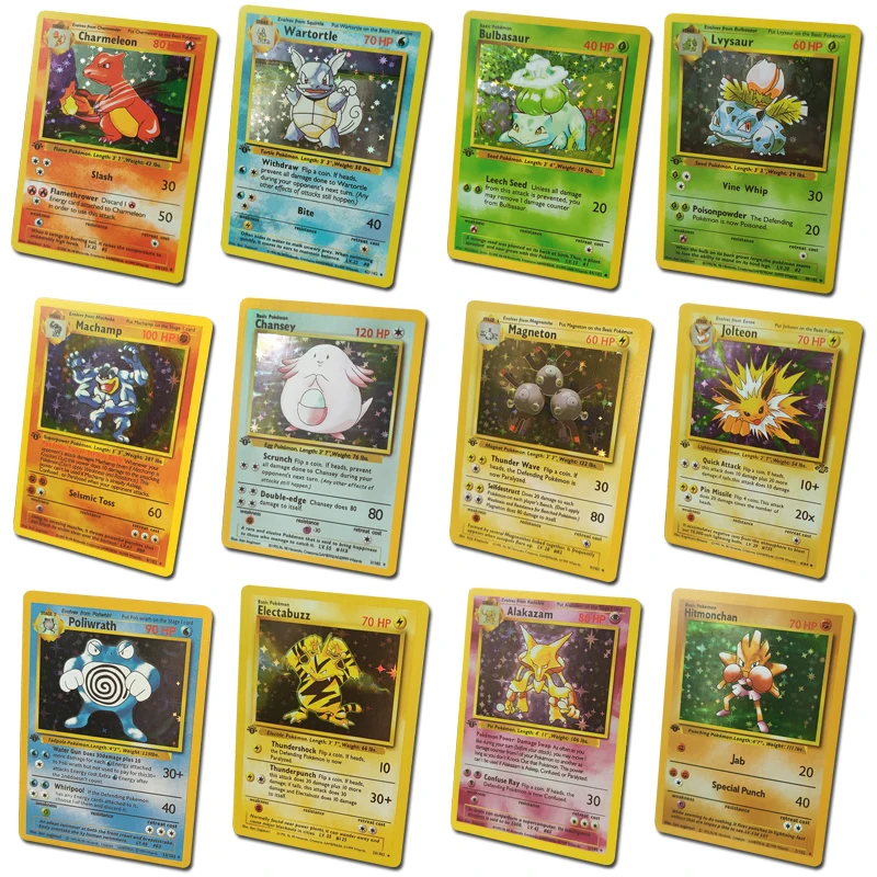 New 12PCS 1996 DIY Pokemon Flash Cards Original 1996 years Charmeleon Ivysaur Wartortle Collection Cards Toys Gift 12PCS
New 12PCS 1996 DIY Pokemon Flash Cards Original 1996 years Charmeleon Ivysaur Wartortle Collection Cards Toys Gift 12PCS