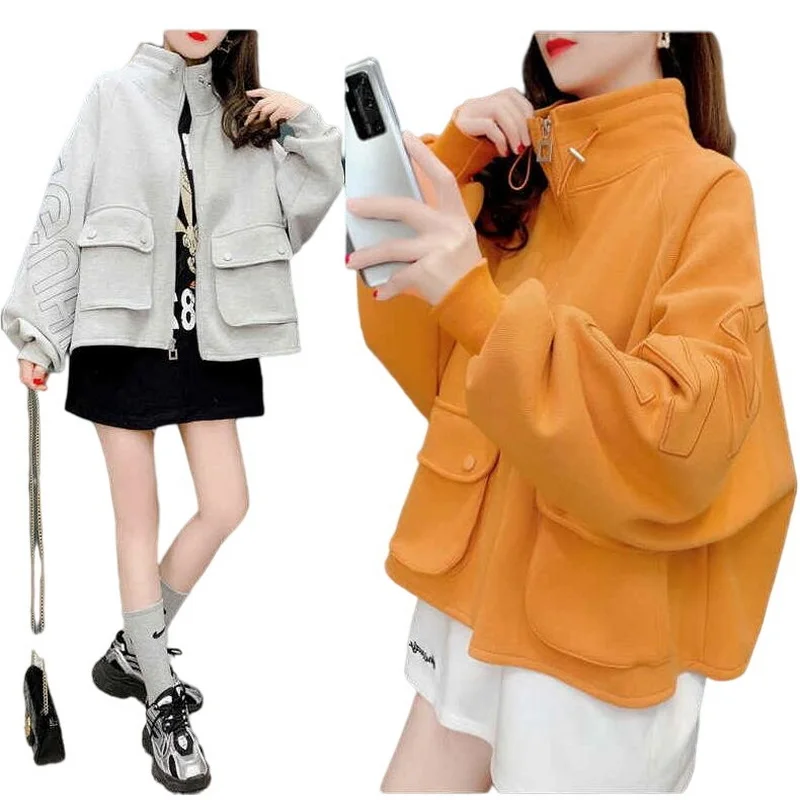 Уличный кардиган с воротником-стойкой, дизайнерский топ с капюшоном и несколькими карманами, верхняя одежда, женские свободные куртки, 2021
Уличный кардиган с воротником-стойкой, дизайнерский топ с капюшоном и несколькими карманами, верхняя одежда, женские свободные куртки, 2021