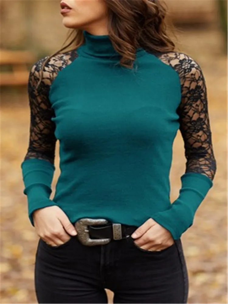 casual O-neck lace long-sleeved T-shirt ladies spring and autumn clothes Y2K sexy solid color black T-shirt office ladies tops
casual O-neck lace long-sleeved T-shirt ladies spring and autumn clothes Y2K sexy solid color black T-shirt office ladies tops