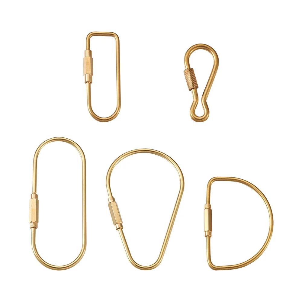 5pcs Brass Screw Lock Keychain Simple Key Chain Mixed Shape Key Ring Carabiner Lock Charms Clip Key Holders Jewelry Accessories
5pcs Brass Screw Lock Keychain Simple Key Chain Mixed Shape Key Ring Carabiner Lock Charms Clip Key Holders Jewelry Accessories