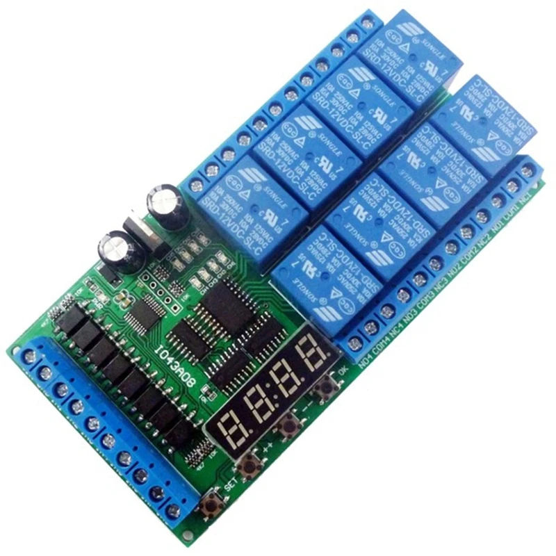 Dc12V 8 каналов Многофункциональное реле задержки таймера переключатель времени