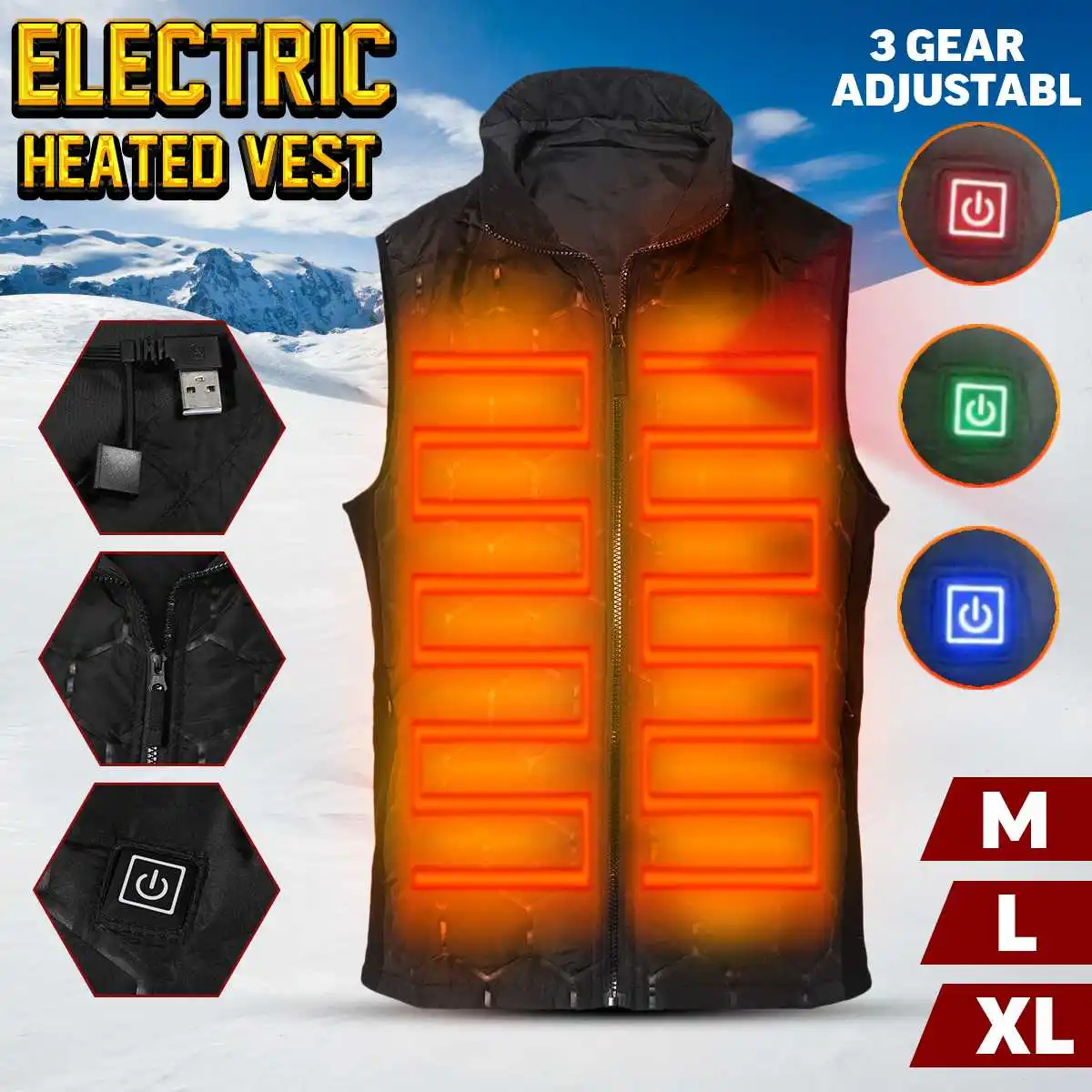 Usb Charging Heated Vest Washable Electric Heating Warm Jacket Control Temperature Outdoor Camping Hiking Warm Hunting Jacket
Usb Charging Heated Vest Washable Electric Heating Warm Jacket Control Temperature Outdoor Camping Hiking Warm Hunting Jacket