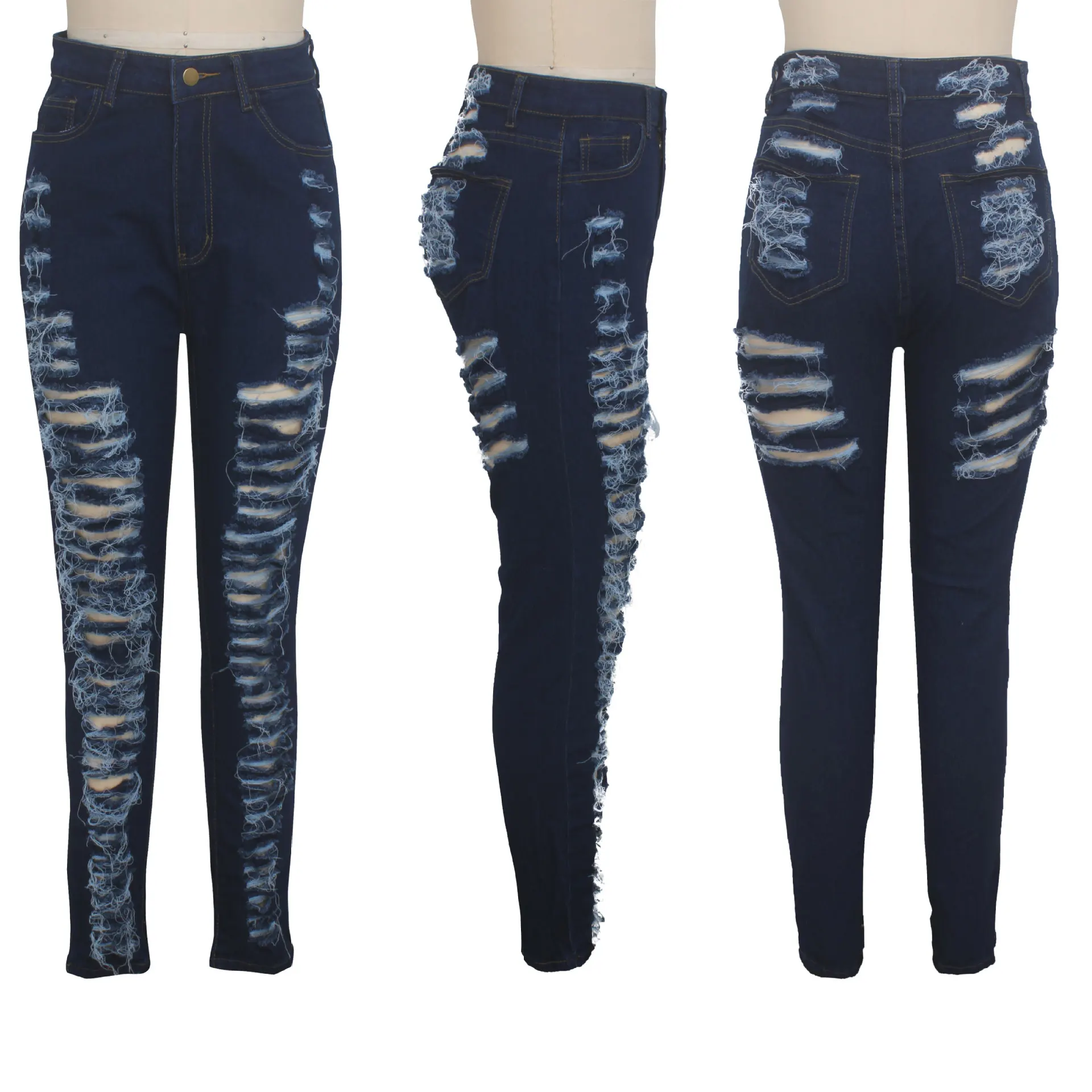 Sexy Jeans Female Personality Hole Washing Slim Stretch Jeans Feet Pants 2021 
Sexy Jeans Female Personality Hole Washing Slim Stretch Jeans Feet Pants 2021