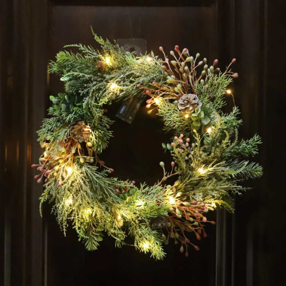 Simulation Garland Artificial Flower Decoration PE Plant 40x40x10cm For Indoor And Outdoor Red Fruit PVC Eucalyptus Wreath
Simulation Garland Artificial Flower Decoration PE Plant 40x40x10cm For Indoor And Outdoor Red Fruit PVC Eucalyptus Wreath