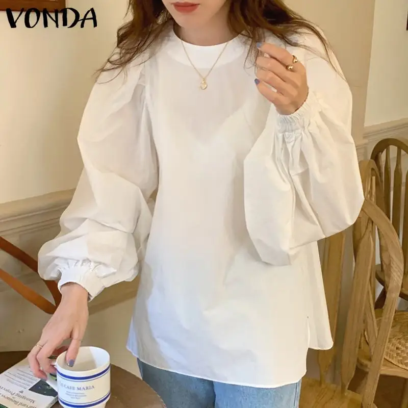 Элегантная блузка VONDA 2022, Женские повседневные топы с круглым вырезом и рукавами-фонариками, однотонная блузка, элегантные женские блузки б...
Элегантная блузка VONDA 2022, Женские повседневные топы с круглым вырезом и рукавами-фонариками, однотонная блузка, элегантные женские блузки б...