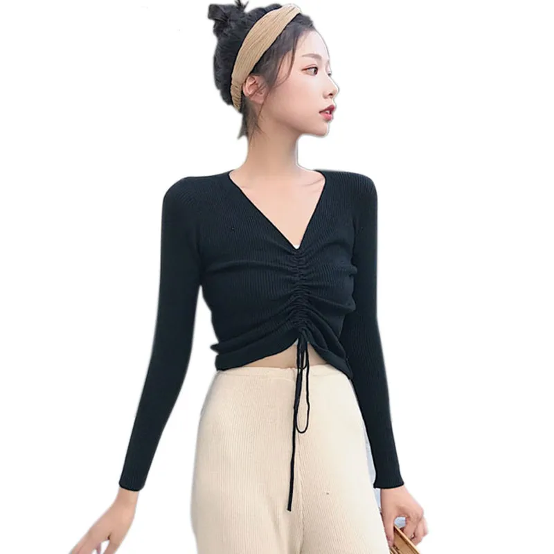 Sexy lace up knitting pullover top Fashion autumn winter sweater women Chic pink V-neck knit slim jumper pull femme
Sexy lace up knitting pullover top Fashion autumn winter sweater women Chic pink V-neck knit slim jumper pull femme