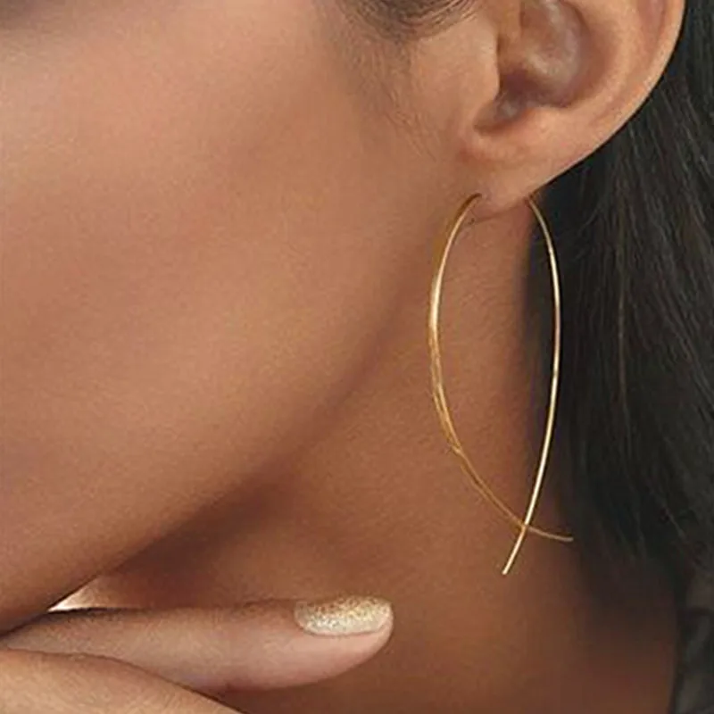 New Fashion Dangle Hanging Long Drop Earrings Ear line For Women simple Snake chain Tassel Jewelry brinco bijoux | Украшения и