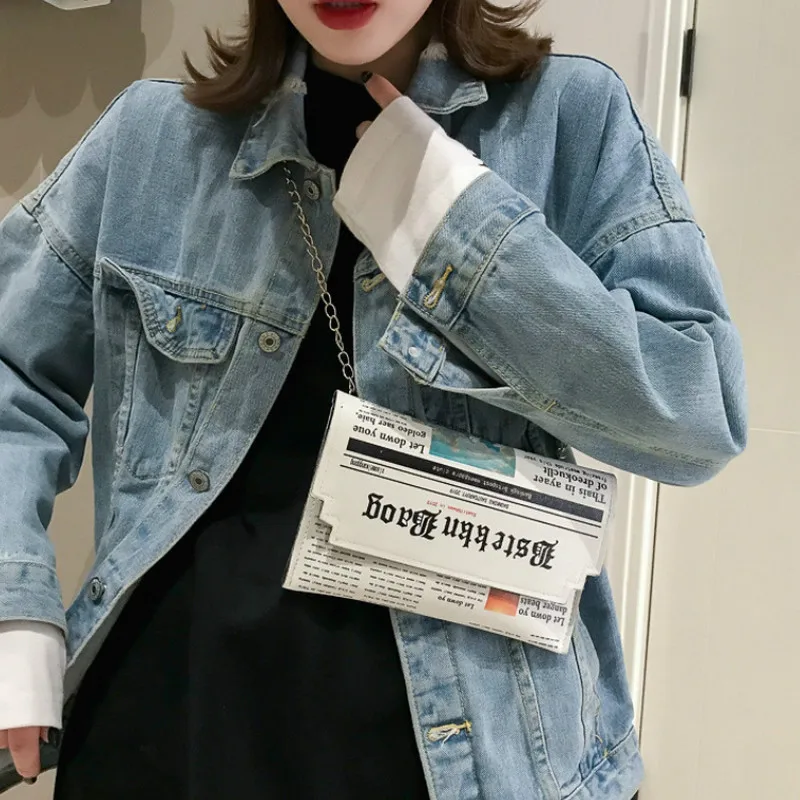 Trend Envelope Bag Women 2020 New Personality Inkjet Newspaper Clutch Bag Wild Shoulder Messenger Bag Chain Evening Bag
Trend Envelope Bag Women 2020 New Personality Inkjet Newspaper Clutch Bag Wild Shoulder Messenger Bag Chain Evening Bag