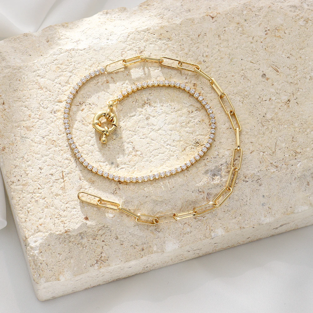Wholesale Creative Design Women Jewelry 18k Golden Asymmetric Chain Necklaces Girls Zircon Choker Ladies Fashion Accessories
Wholesale Creative Design Women Jewelry 18k Golden Asymmetric Chain Necklaces Girls Zircon Choker Ladies Fashion Accessories