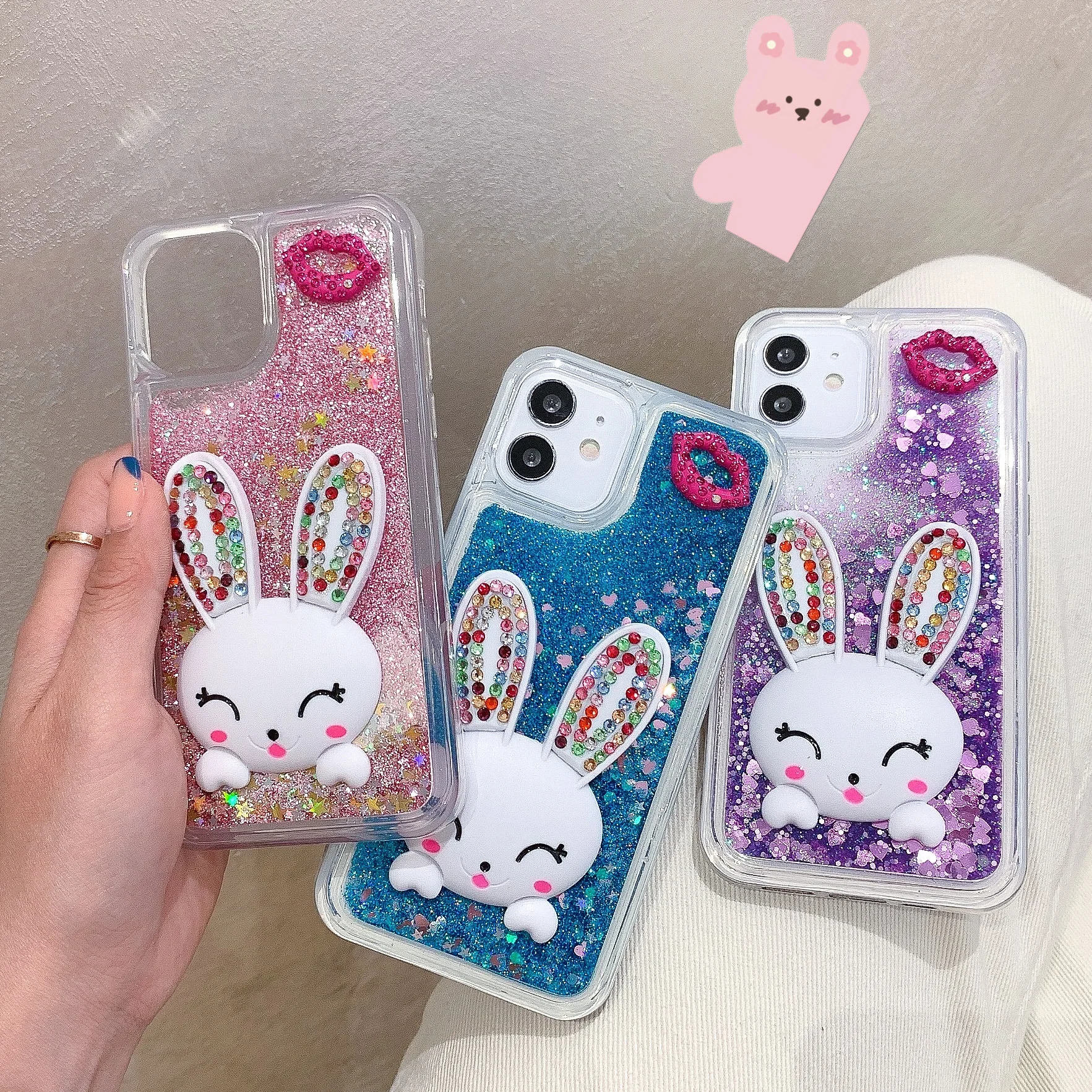 Cute Cartoon Rabbit Phone Case for Apple IPhone12 11 Pro Max X XR 6 7 8 PLUS Double-deck Center Dynamic Quicksand Toy Phone Case
Cute Cartoon Rabbit Phone Case for Apple IPhone12 11 Pro Max X XR 6 7 8 PLUS Double-deck Center Dynamic Quicksand Toy Phone Case
