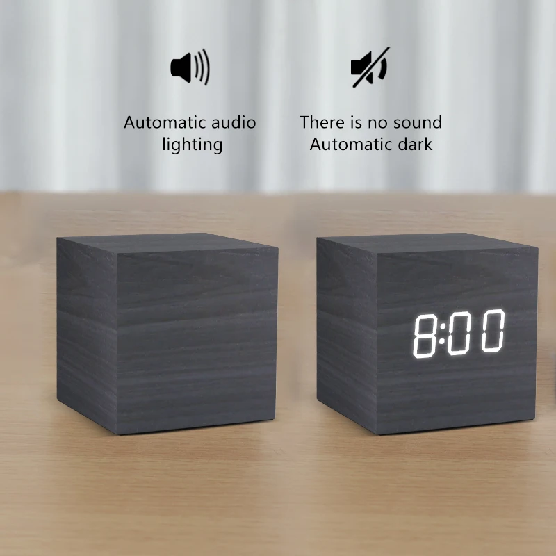 Alarm Clock LED Wooden Watch Table Voice Control Digital Wood Despertador USB/AAA Powered Electronic Desktop Clocks
Alarm Clock LED Wooden Watch Table Voice Control Digital Wood Despertador USB/AAA Powered Electronic Desktop Clocks