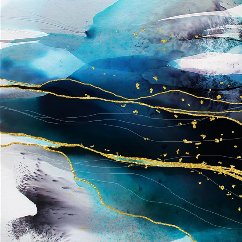 Chinese Modern Nordic Painting Blue Ink Murals Gold Foil Lines Swimming Fish Living Room Picture Core Poster Printing Decoration
Chinese Modern Nordic Painting Blue Ink Murals Gold Foil Lines Swimming Fish Living Room Picture Core Poster Printing Decoration