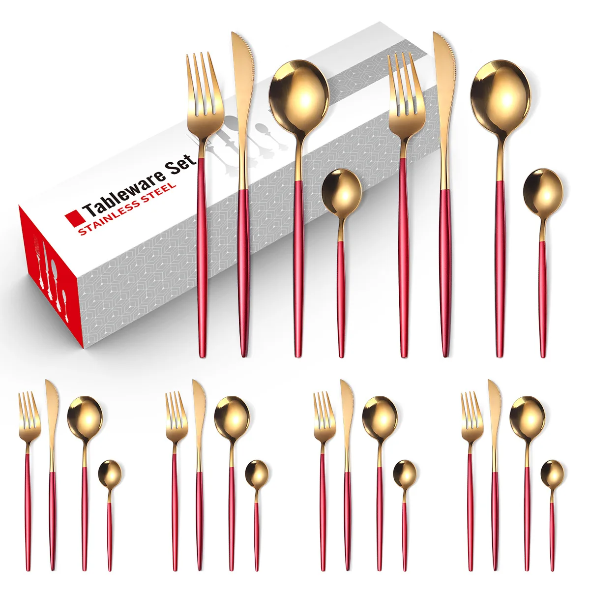 24pcs Gold Dinnerware Set Mirror Stainless Steel Tableware Set Knife Fork Coffee Spoon High Quality Flatware Safe Set
24pcs Gold Dinnerware Set Mirror Stainless Steel Tableware Set Knife Fork Coffee Spoon High Quality Flatware Safe Set